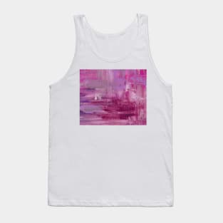 Abstract Oil Painting 3c2 Wine Fuchsia Lilac Tank Top